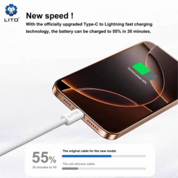 Cáp Sạc Type C to Lightning LITO LD04CL 27W Chính Hãng