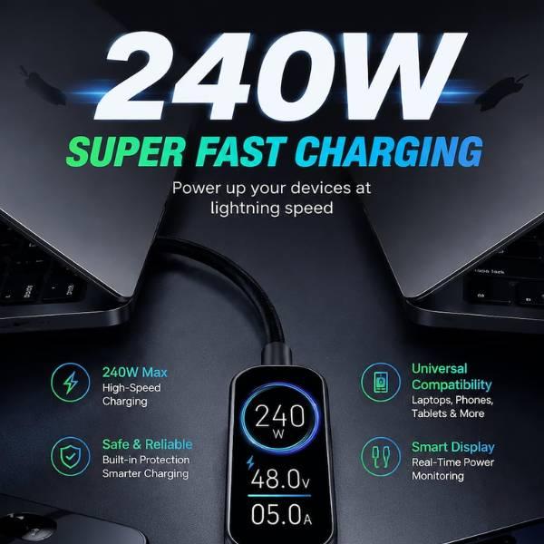 Cáp Sạc Type C to C Lito LD26CC 240W Chính Hãng