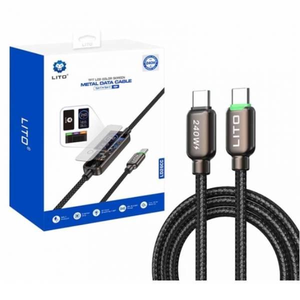 Cáp Sạc Type C to C Lito LD26CC 240W Chính Hãng