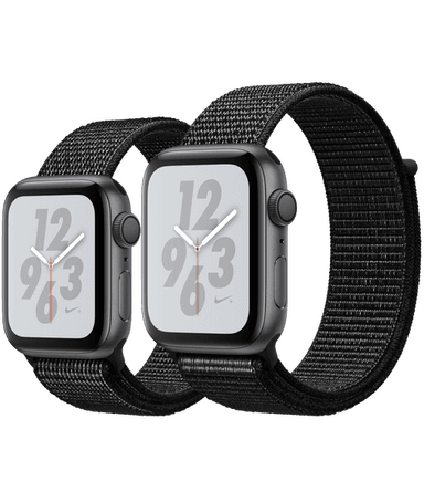 Apple Watch Series 4 44mm GPS Space Gray Aluminum Case Black Nike Sport Loop