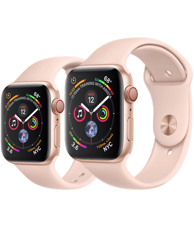 Apple Watch Series 4 44mm GPS+CELLULAR Gold Aluminum Case Pink Sand Sport Band MTV02 MỚI