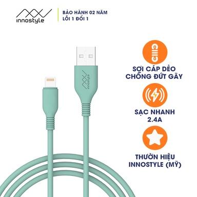 Cáp Innostyle Jazzy MFi 1.5M USB-A to LIGHTNING Chuẩn MFi Cho iPhone (Hàng Chính Hãng)
