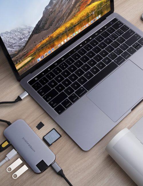 Cổng chuyển HYPERDRIVE SLIM 8 in 1 USB-C - Hàng Chính Hãng Nguyên Hộp