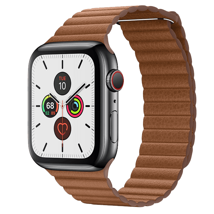 Apple Watch Series 5 40mm LTE Space Black Stainless Steel with Leather Loop