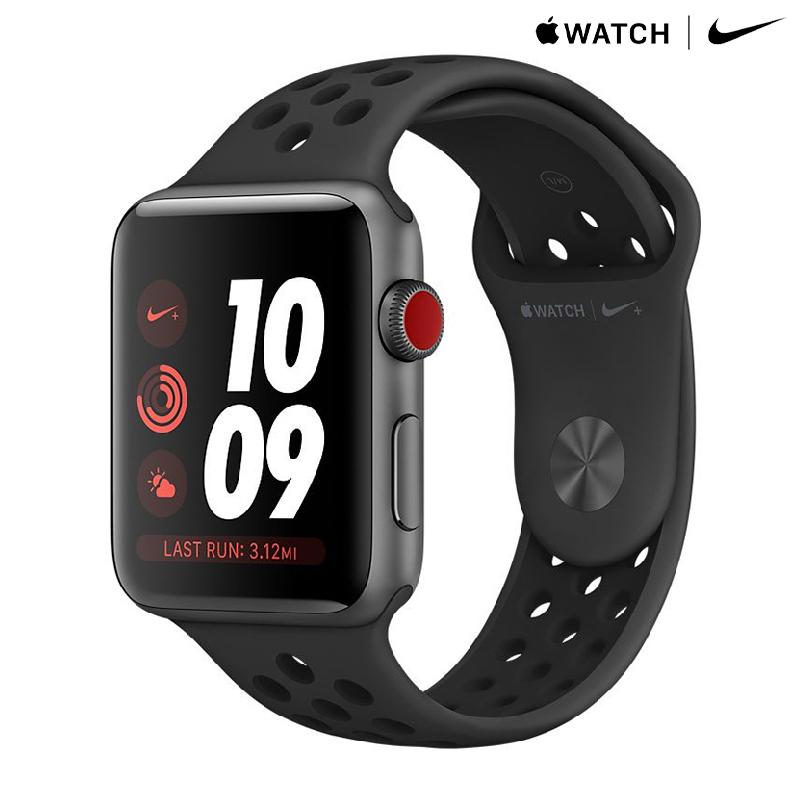 Apple Watch Nike+ Series 3 38mm GPS+CELLULAR Space Gray Aluminum - Anthracite/Black Nike Sport Band Mới