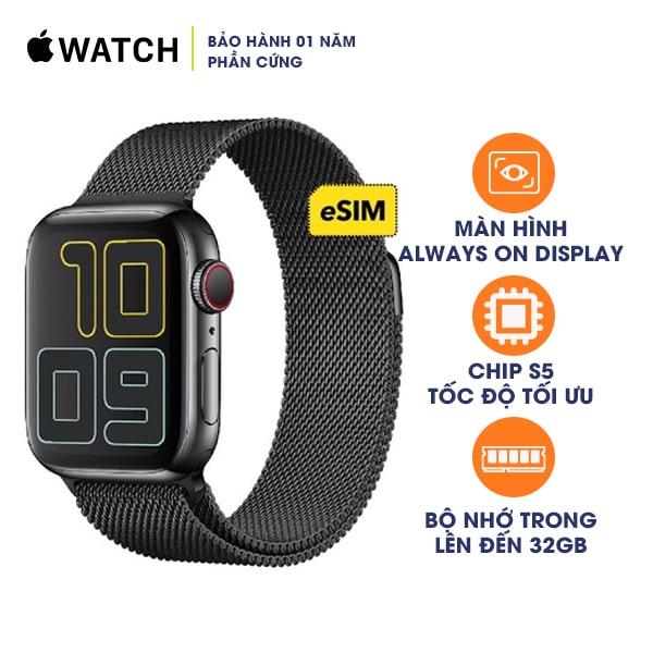 Apple Watch Series 5 44mm LTE Space Black Stainless Steel Case with Milanese Loop
