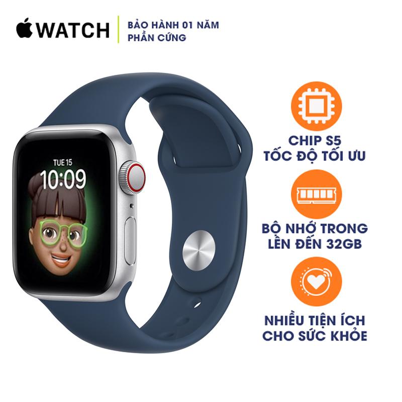 Apple Watch SE 40mm GPS+Cellular Silver Aluminum Case With Blue Sport Band