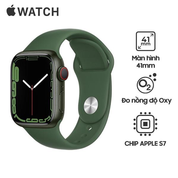 Apple Watch Series 7 41mm LTE Viền Nhôm Dây Cao Su Chính Hãng