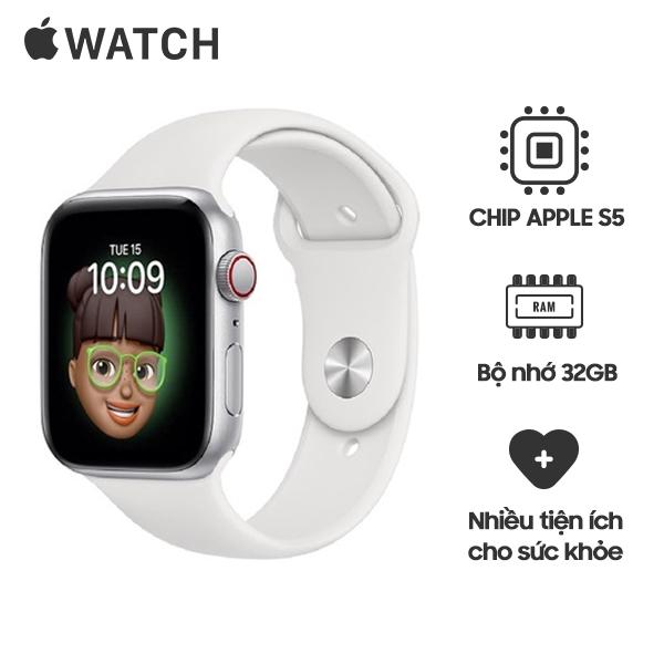 Apple Watch SE 44mm LTE Viền Nhôm Dây Cao Su Chính Hãng