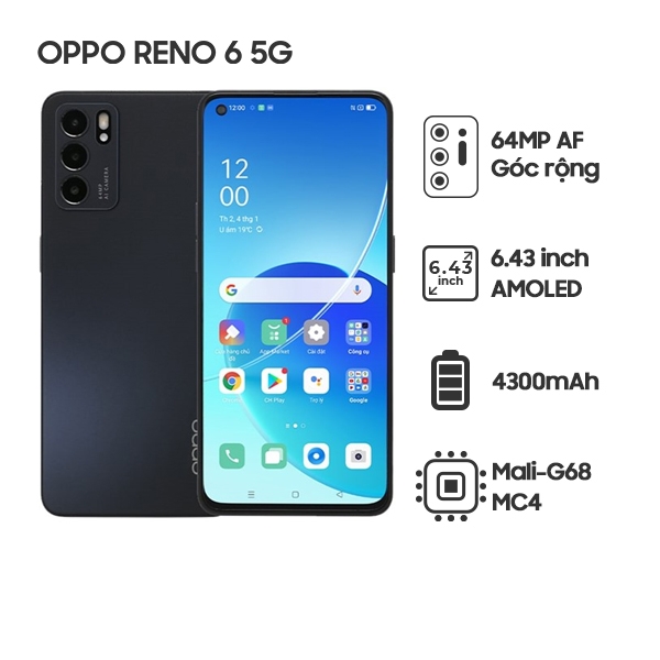 Oppo Reno 6 5G 8G/128GB Chính Hãng