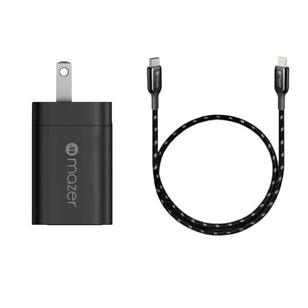 Combo Cốc Sạc Mazer 33W và Cáp Sạc Mazer USC-C to Lightning 1.2M