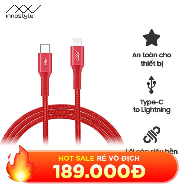 Cáp sạc nhanh Innostyle Duraflex 18W USB-C to lightning 1.5M Chuẩn MFi Cho iPhone