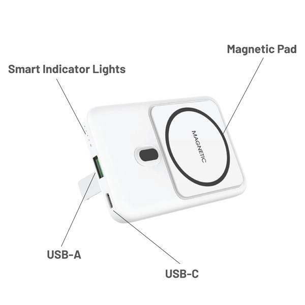 Pin Sạc Dự Phòng Mazer Infinite Boost Mag Stand Mini Qi Wireless 15W 10000mAh Chính Hãng