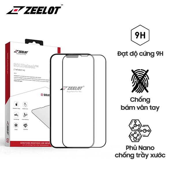 Miếng Dán Cường Lực Chống Vân Tay Solidsleek Zeelot cho iPhone X | 11 | 12 | 13 | 14 Series