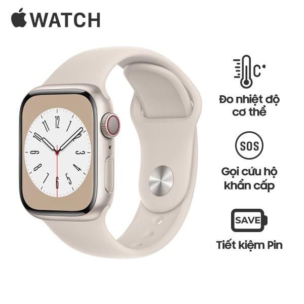 Apple Watch Series 8 45mm LTE Viền Nhôm Chính Hãng VN/A