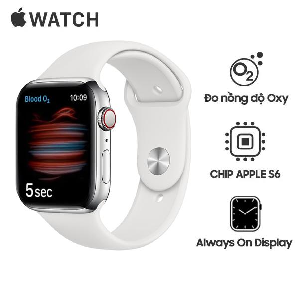 Apple Watch Series 6 44mm Viền Thép Dây Cao Su Chính Hãng VN/A