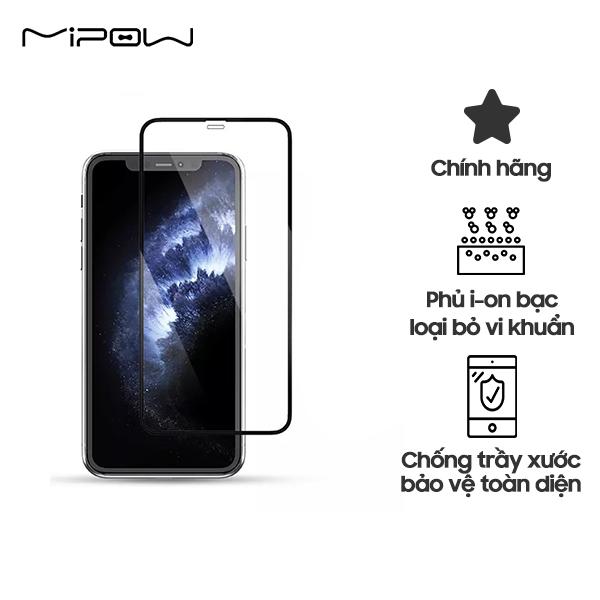 Miếng Dán Cường Lực Kháng Khuẩn Mipow Kingbull Hydro Ag+ Premium HD iPhone 12 | 12 Pro 6.1 inch (BJ225-BK)