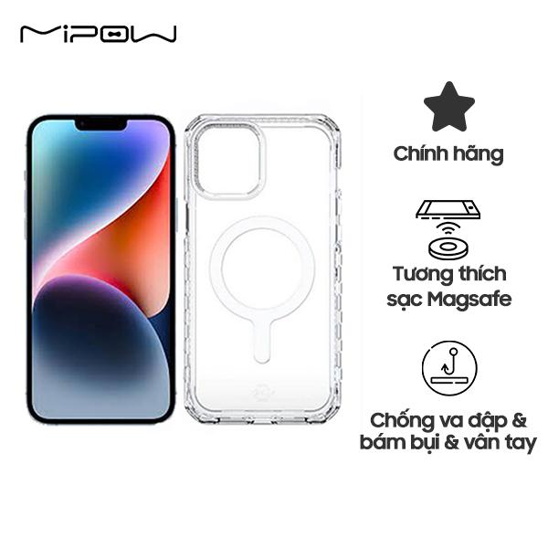 Ốp lưng Trong Suốt Mipow Magsafe Tempered Glass cho iPhone 14 Series