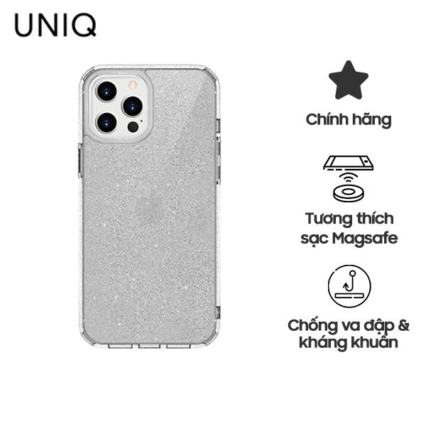 Ốp lưng UNIQ Hybrid Iphone 12/12 Pro Lifepro Tinsel Antimicrobial Lucent Clear