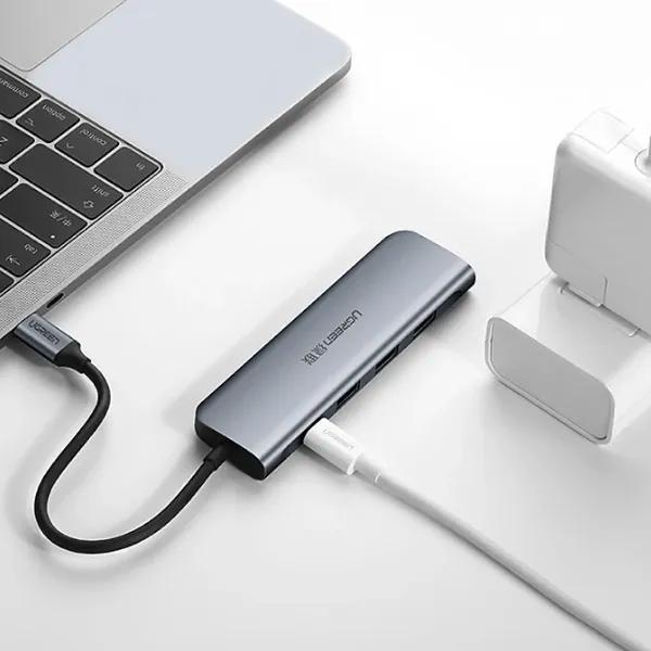 Cổng Chuyển UGREEN 5 IN 1 Type-C To HDMI+PD+3*USB 3.0