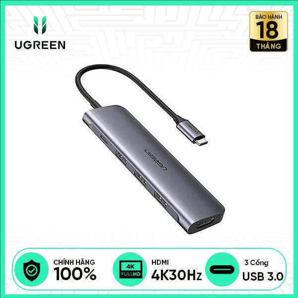 Cổng Chuyển UGREEN 5 IN 1 Type-C To HDMI+PD+3*USB 3.0