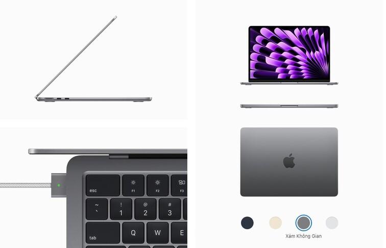 Macbook Air M3 màu xám không gian