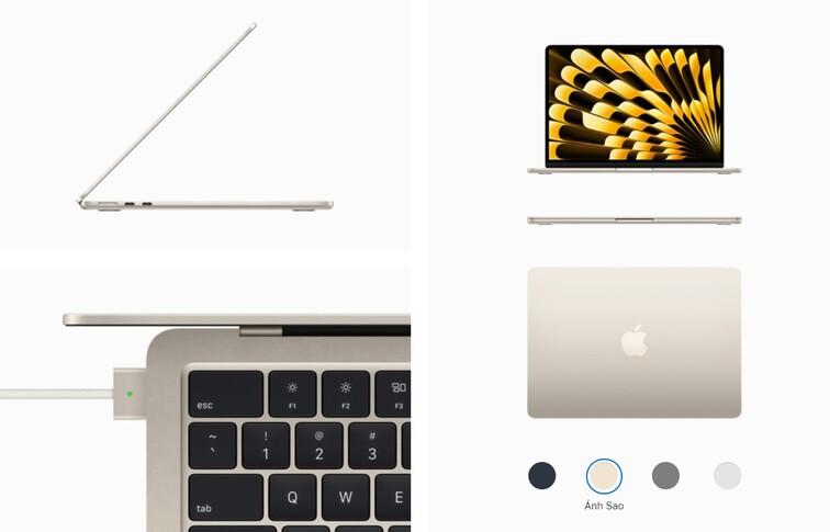 Macbook air m3 màu ánh sao