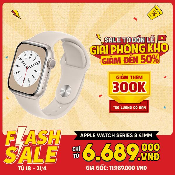 Apple Watch Series 8 41mm GPS Viền Nhôm Dây Cao Su Chính Hãng