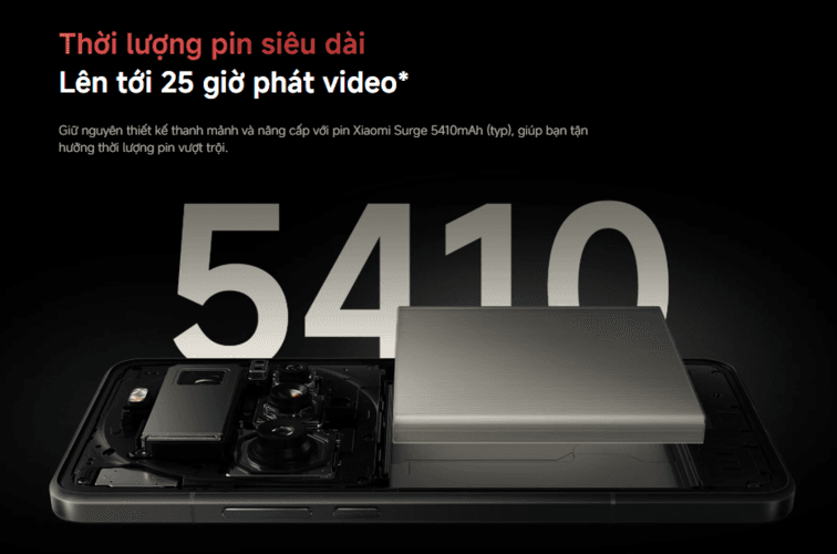 Thời lượng pin siêu dài lên tới 25 giờ
