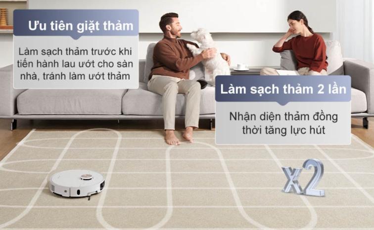Nâng giẻ lau 10.5mm khi gặp thảm sợi ngắn
