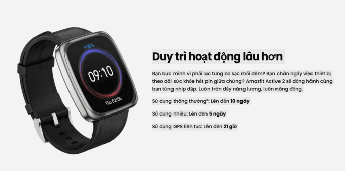 Pin siêu bền – Sử dụng cả tuần không lo sạc