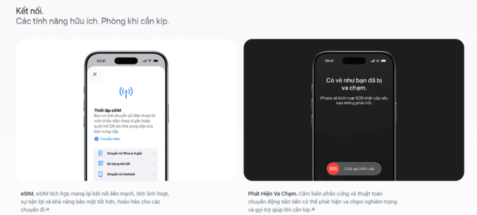 Các tính năng an toàn và kết nối