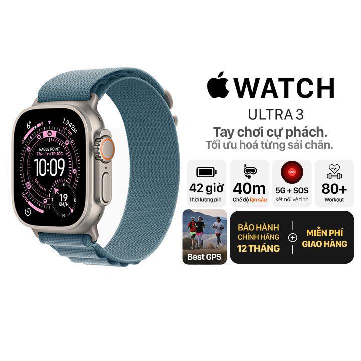 Apple Watch Ultra 3 49mm GPS + Cellular Viền Titanium Tự Nhiên - Dây Alpine Chính Hãng Apple Việt Nam
