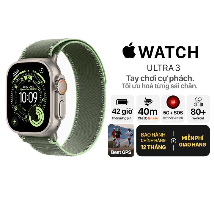Apple Watch Ultra 3 49mm GPS + Cellular Viền Titanium Tự Nhiên - Dây Trail Chính Hãng Apple Việt Nam