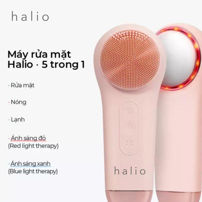 Máy rửa mặt massage tích hợp liệu pháp ánh sáng và nhiệt Halio 5 in 1 Chính Hãng