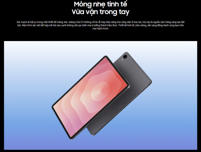 Thiết kế mỏng, nhẹ
