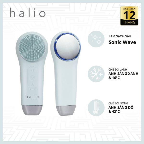 Máy rửa mặt massage tích hợp liệu pháp ánh sáng và nhiệt Halio 5 in 1 Chính Hãng