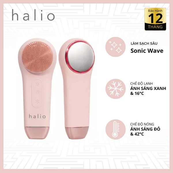 Máy rửa mặt massage tích hợp liệu pháp ánh sáng và nhiệt Halio 5 in 1 Chính Hãng