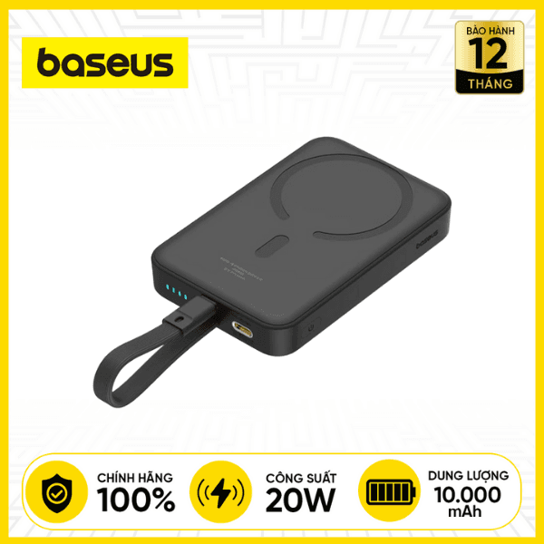 Pin Sạc Dự Phòng Không Dây Baseus Magnetic Mini Wireless 10.000mAh 20W