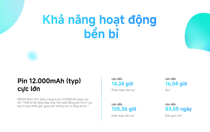 Pin 12.000mAh siêu lớn, sạc ngược 27W tiện lợi