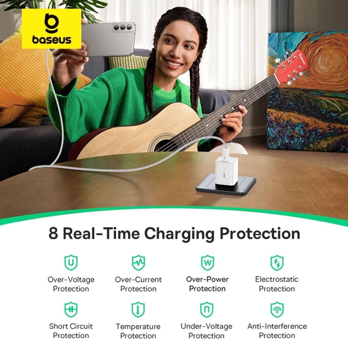 Bộ Sạc Kèm Cáp BASEUS GaN5 Mini Type-C To Type-C 25W