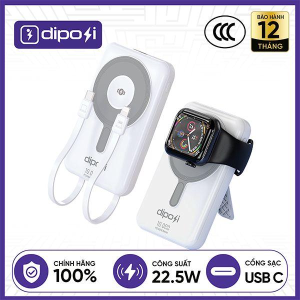 Pin Sạc Dự Phòng DIPOSI DiPow Magnetic 5in1 Digital Display 10000mAh Sạc Nhanh 22.5W PGK-02 Chính Hãng