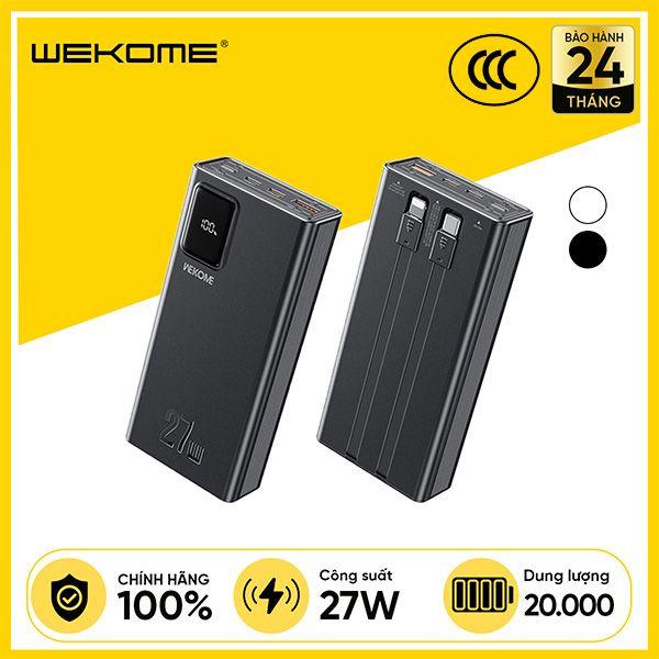 Pin Sạc Dự Phòng WEKOME WP-94 20000mAh Kèm Cáp Type-C 22.5W Và Lightning