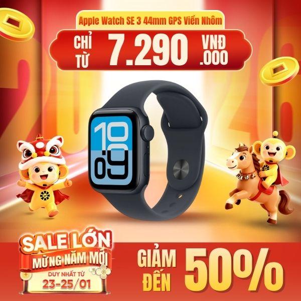 Apple Watch SE 3 44mm GPS Viền Nhôm Dây Cao Su Chính Hãng Apple Việt Nam
