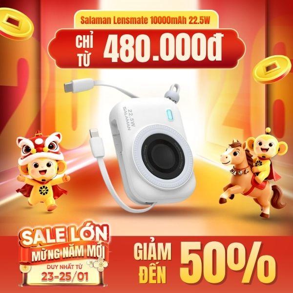 Pin Sạc Dự Phòng Salaman Lensmate 10000mAh 22.5W Chính Hãng