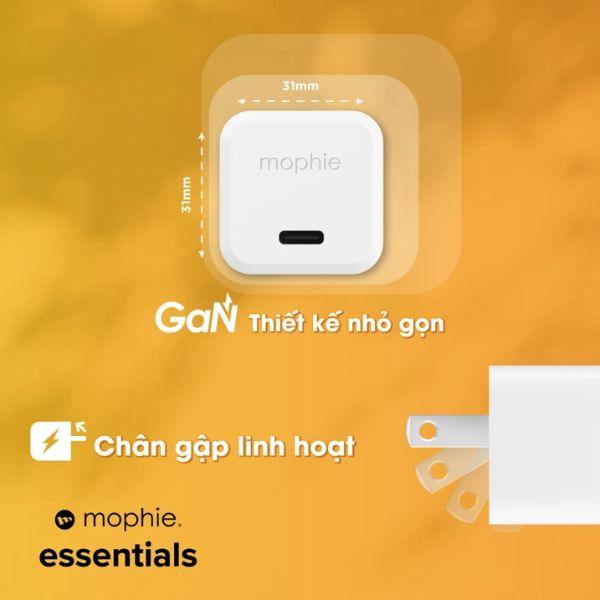 Củ Sạc Mophie Essentials 1C GaN 30W Chính Hãng