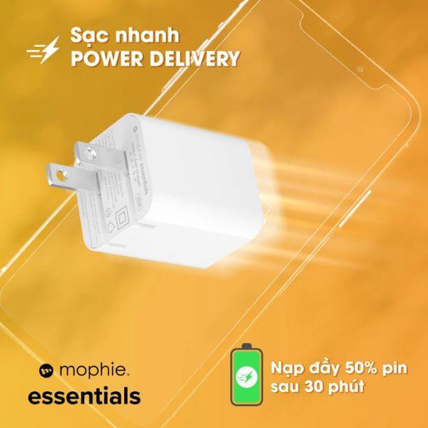 Củ Sạc Mophie Essentials 1C GaN 30W Chính Hãng