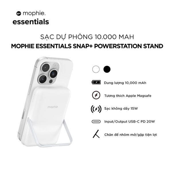 Pin Sạc Dự Phòng Mophie Essentials Snap+ Powerstation With Stand 10.000 mAh Chính Hãng