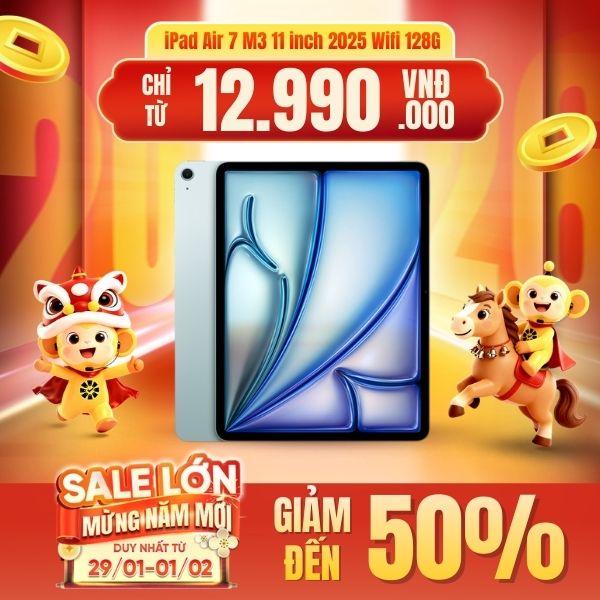 iPad Air 7 M3 11 inch 2025 Wifi 128GB | Chính Hãng Apple Việt Nam