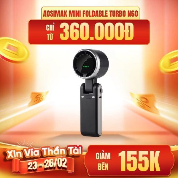 Quạt Mini Cầm Tay AOSIMAX Mini Foldable Turbo N607 3600mAh Chính Hãng